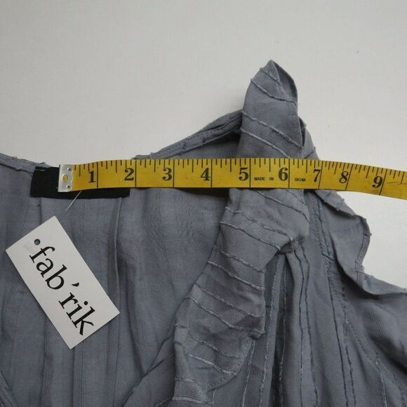 Fab'rik Ruffled Boho Sleeveless Top Women's Size Small Gray Light & Airy - Picture 10 of 11